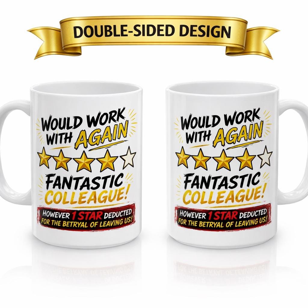 Personalised Would Work With Again Funny Farewell Mug, Leaver, Workplace, Retired, Office, 11oz Ceramic