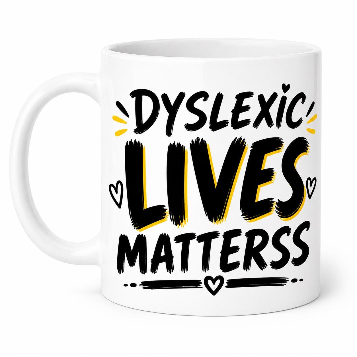 Funny Dyslexic Lives Mattress Mug, Humour Novelty Joke Cup, Work, Workplace, Office, Present, 11oz Ceramic