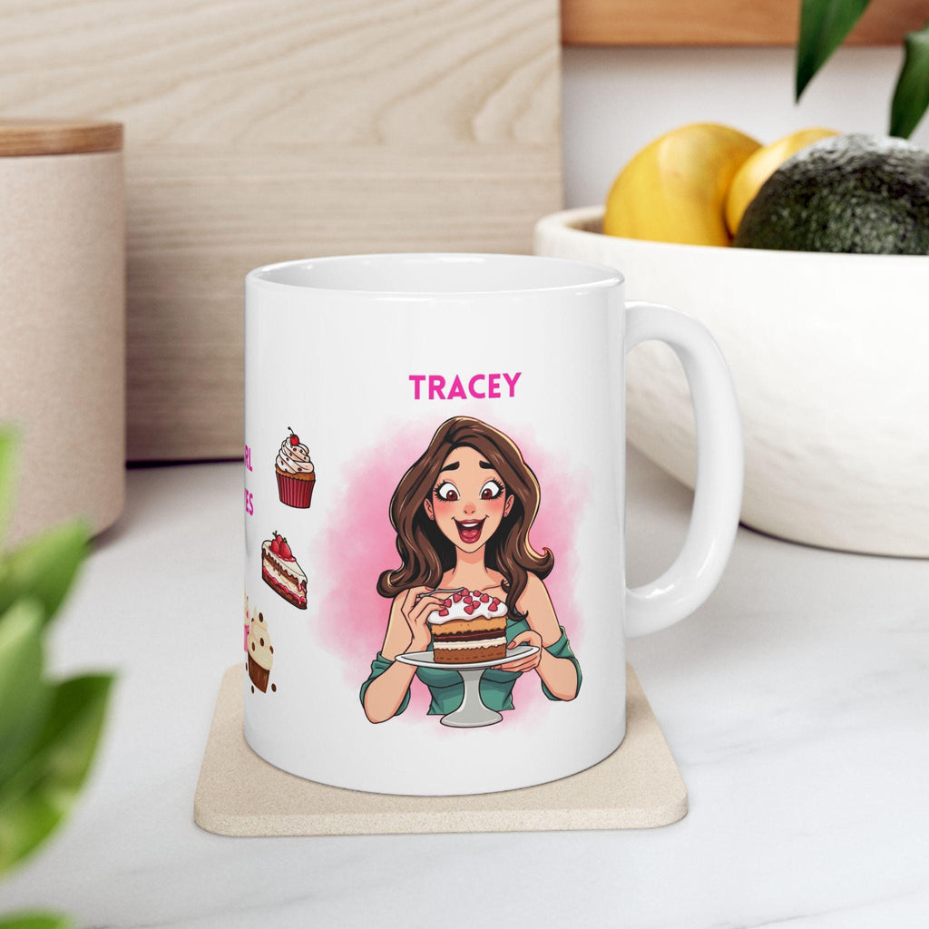 Personalised Cake Lover Mug, Sweet Tooth Gift, 11oz Beverage Cup