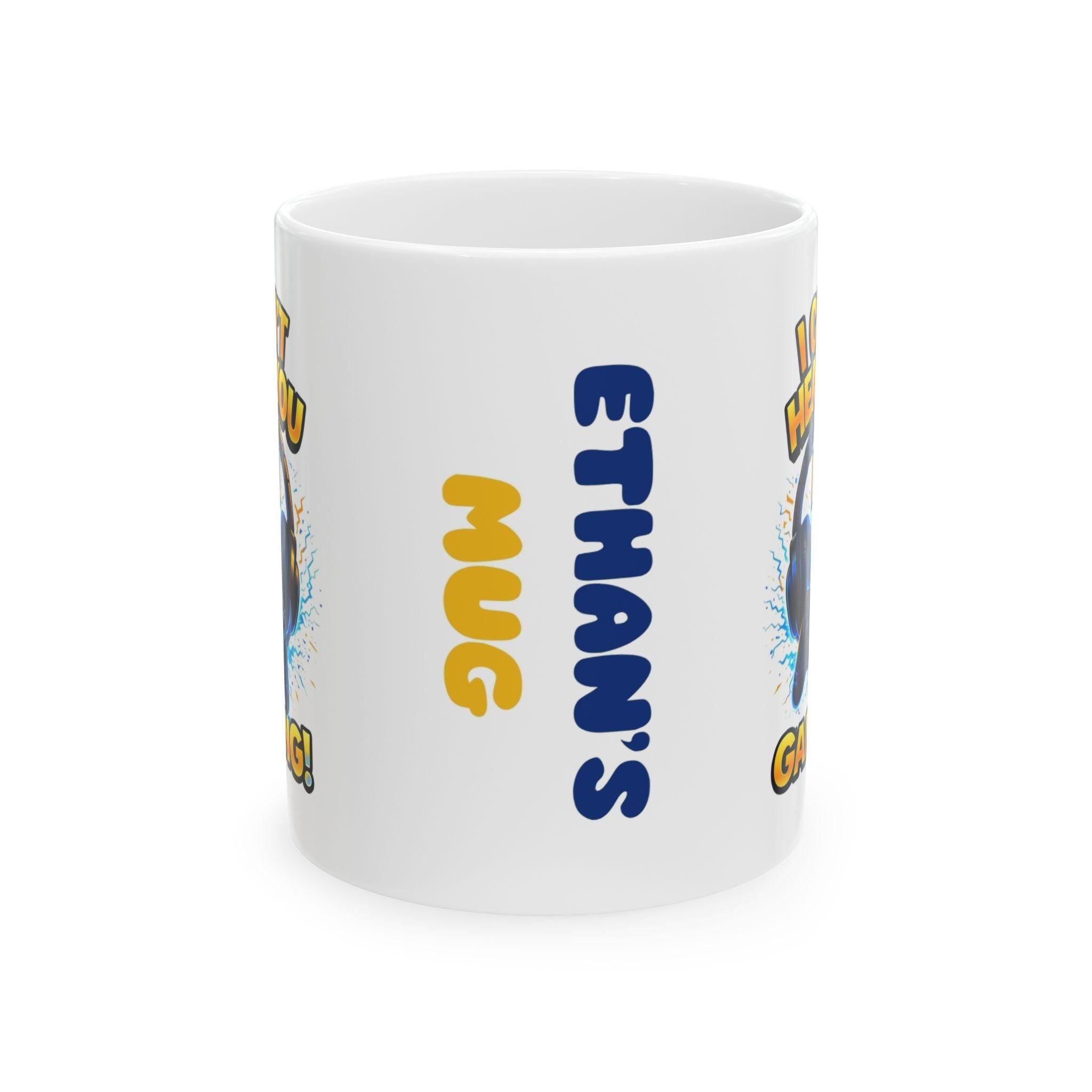 Personalised Funny Gamer Coffee Mug 'I Can't Hear You I'm Gaming', 11oz Cup, Teenager, Teens, Games Console, Ceramic