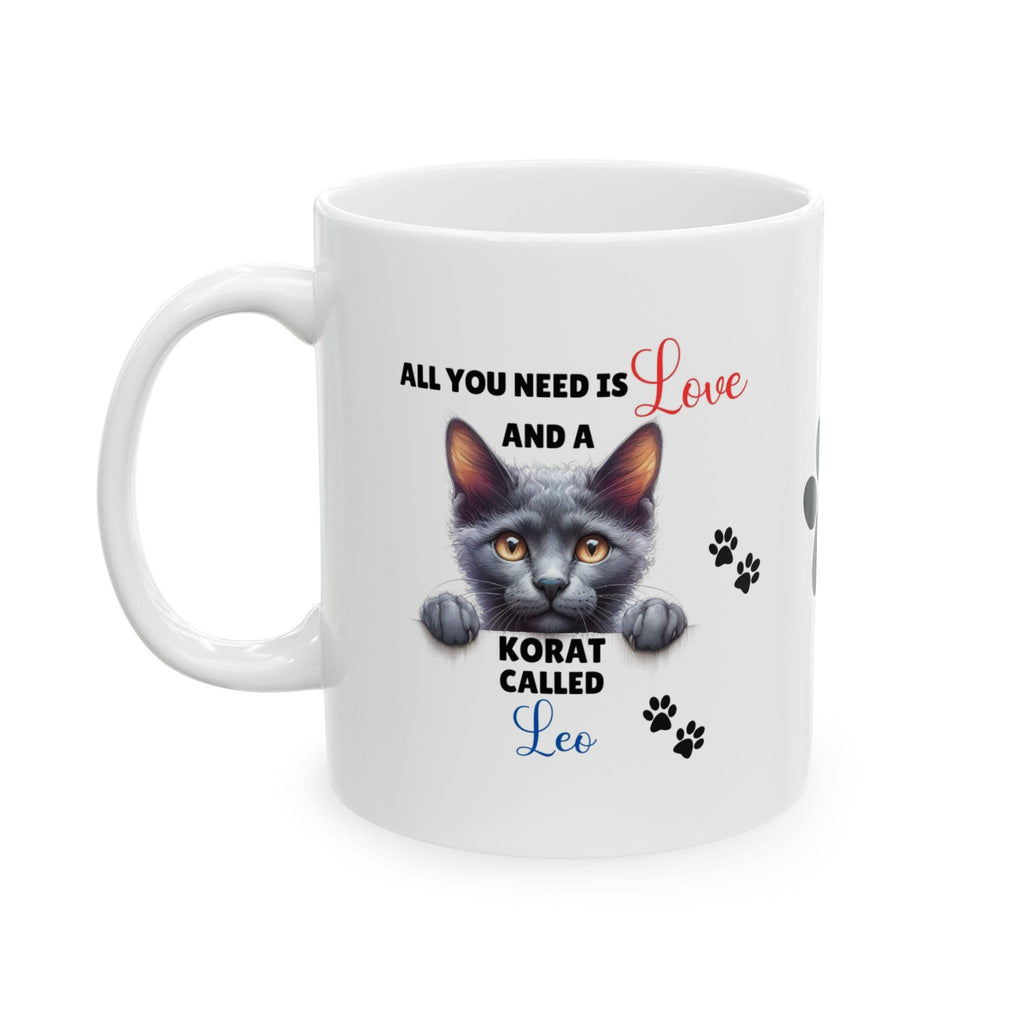 Personalised Korat Cat Mug, Cute Cat Lover Gift
