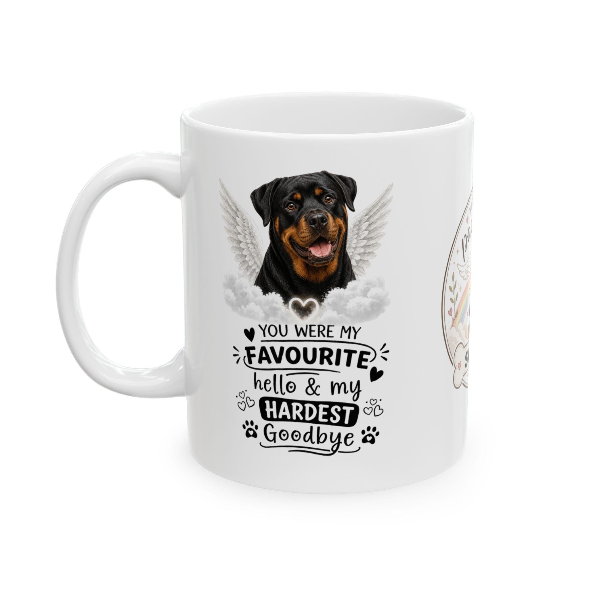 Personalised Rottweiler Memorial Mug Personalised, rottie Pet Loss Gift, Dog Remembrance Mug, Favourite Hello Hardest Goodbye 11oz