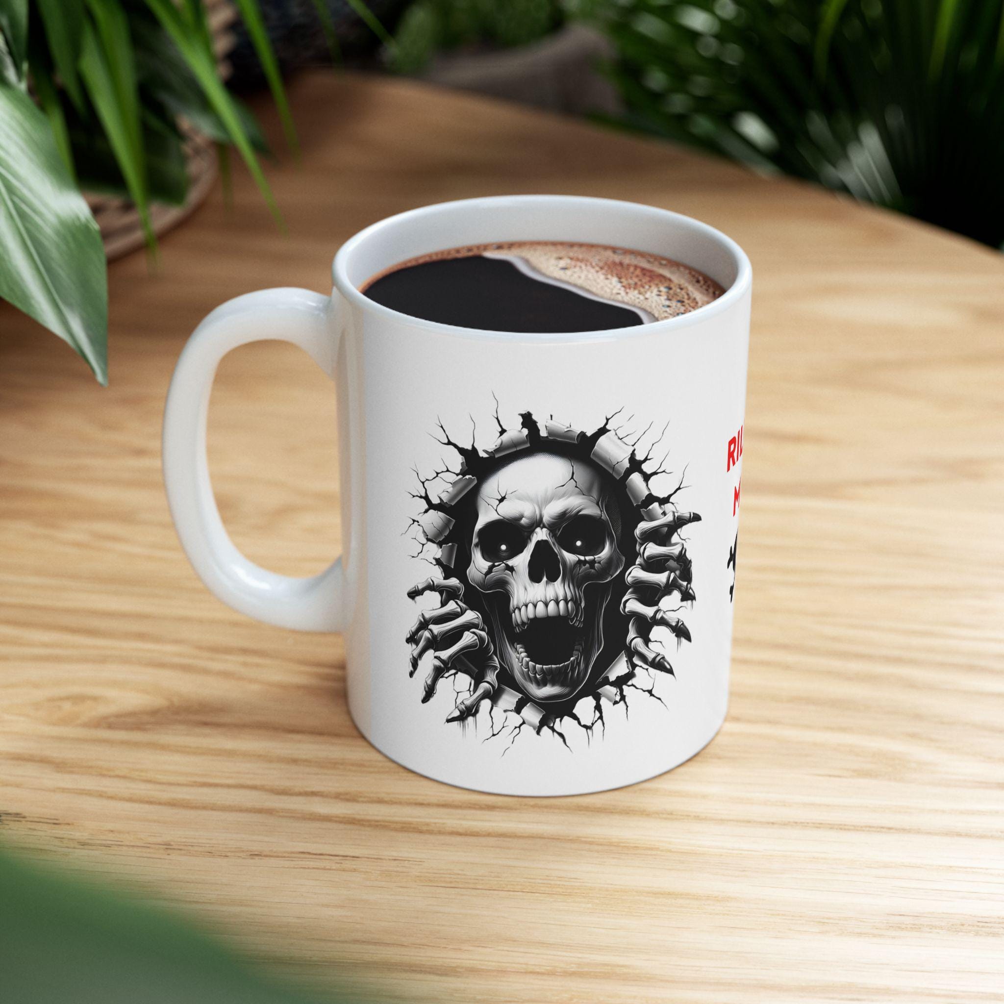 3D Skull Mug, Personalised Coffee Cup, Novelty Gift