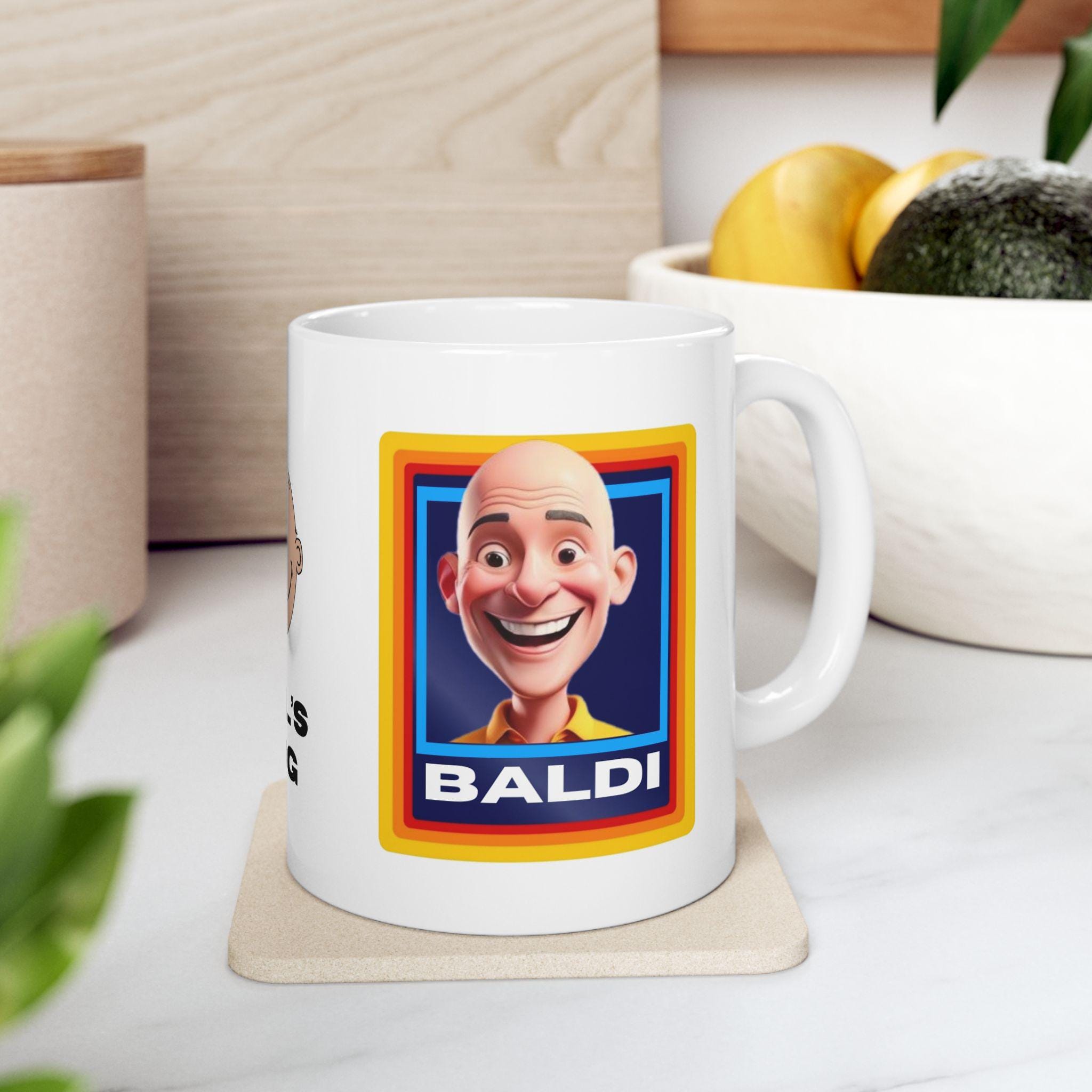 Baldi mug, Funny, Baldy, Personalised, Gift, Him, Christmas, Birthday, Fun, Unique