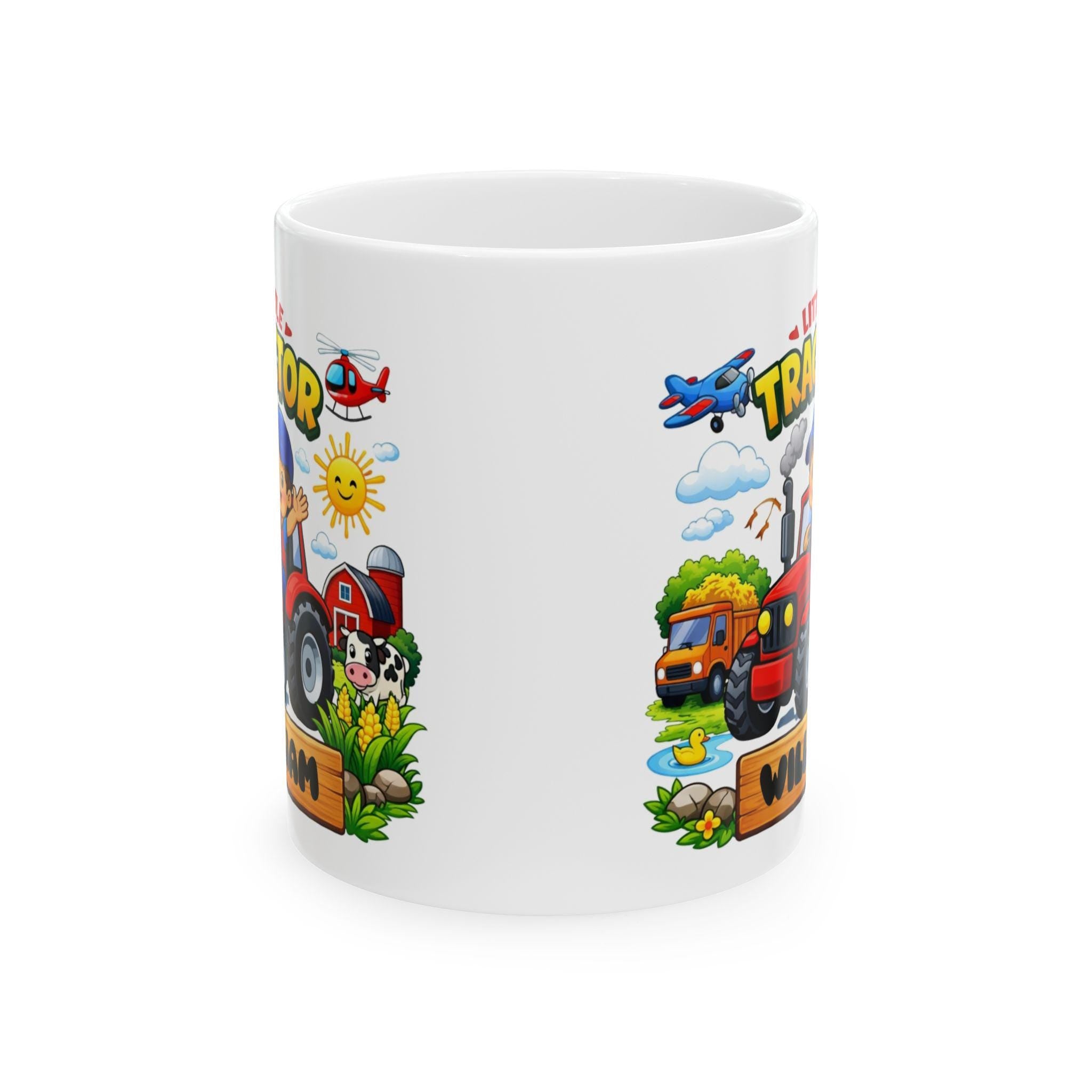 Personalised Little Tractor Children's Mug, 11oz Ceramic
