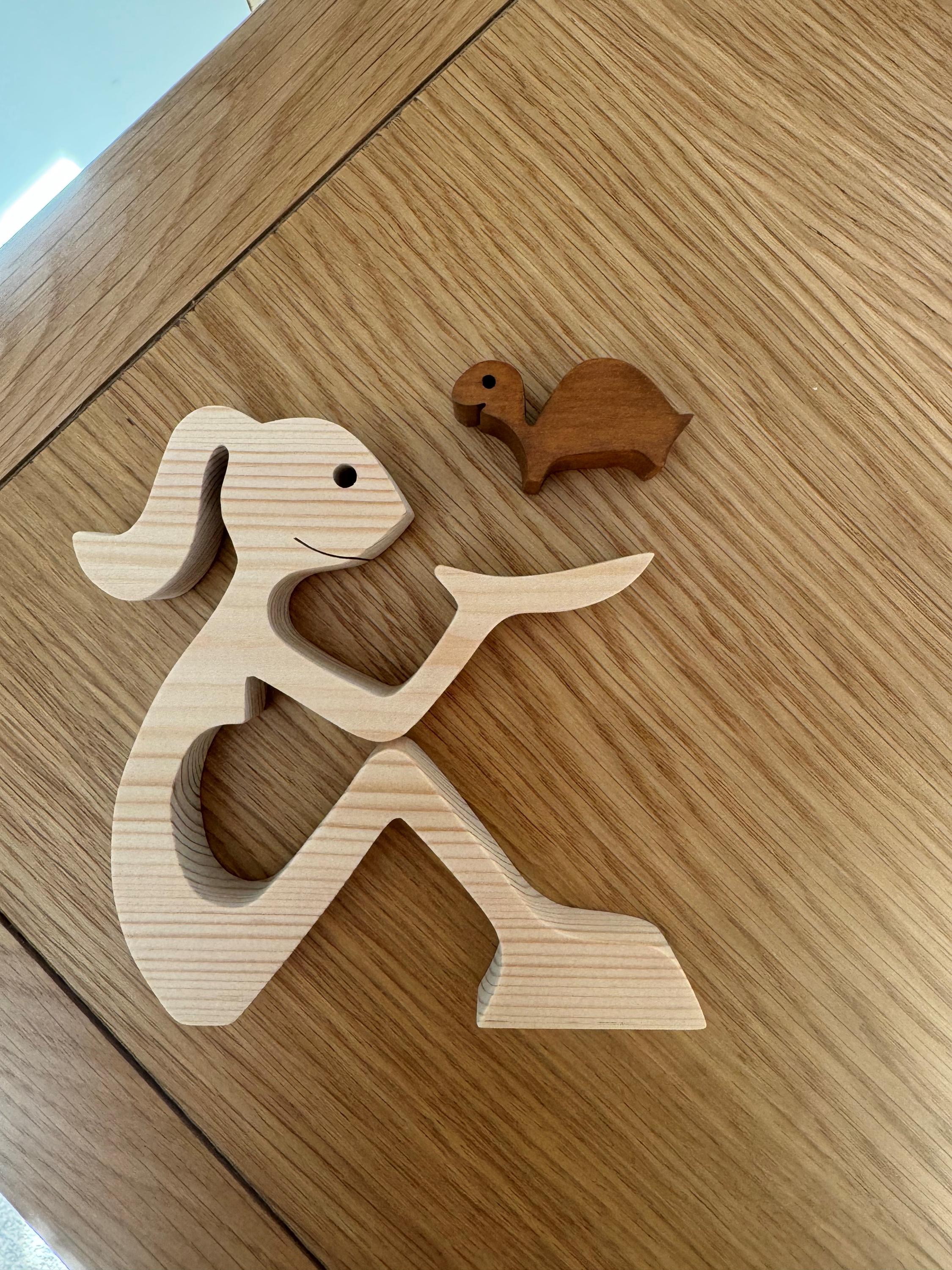 Woman and Tortoise, Unique, Wooden figure, Hand made, Gift,  Craftmanship, Animal, Present