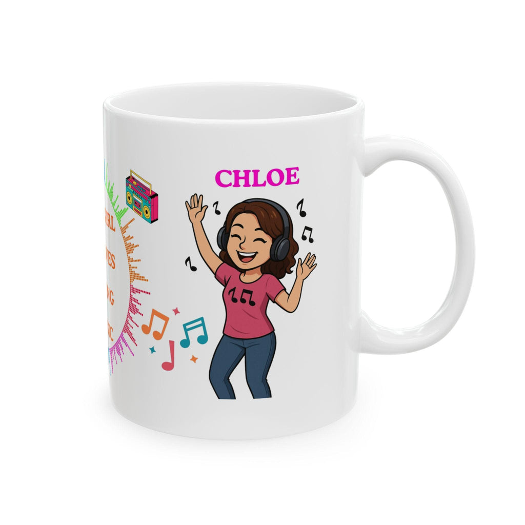 Personalised Music Lover Mug, Chloe, 11oz White Coffee Cup