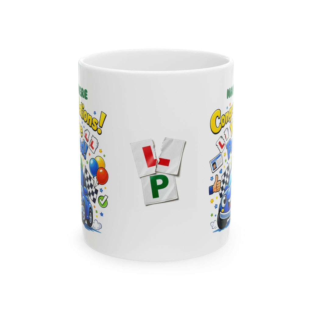 Passed driving test mug, him, her, personalised, congratulations, pink, blue, 11oz ceramic, cup