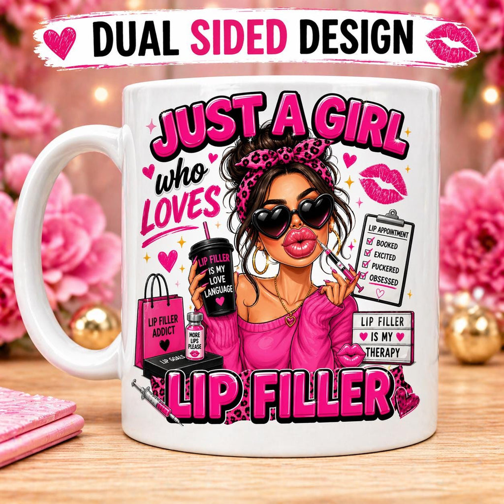 Personalised Lip Filler Mug, Girl Gift