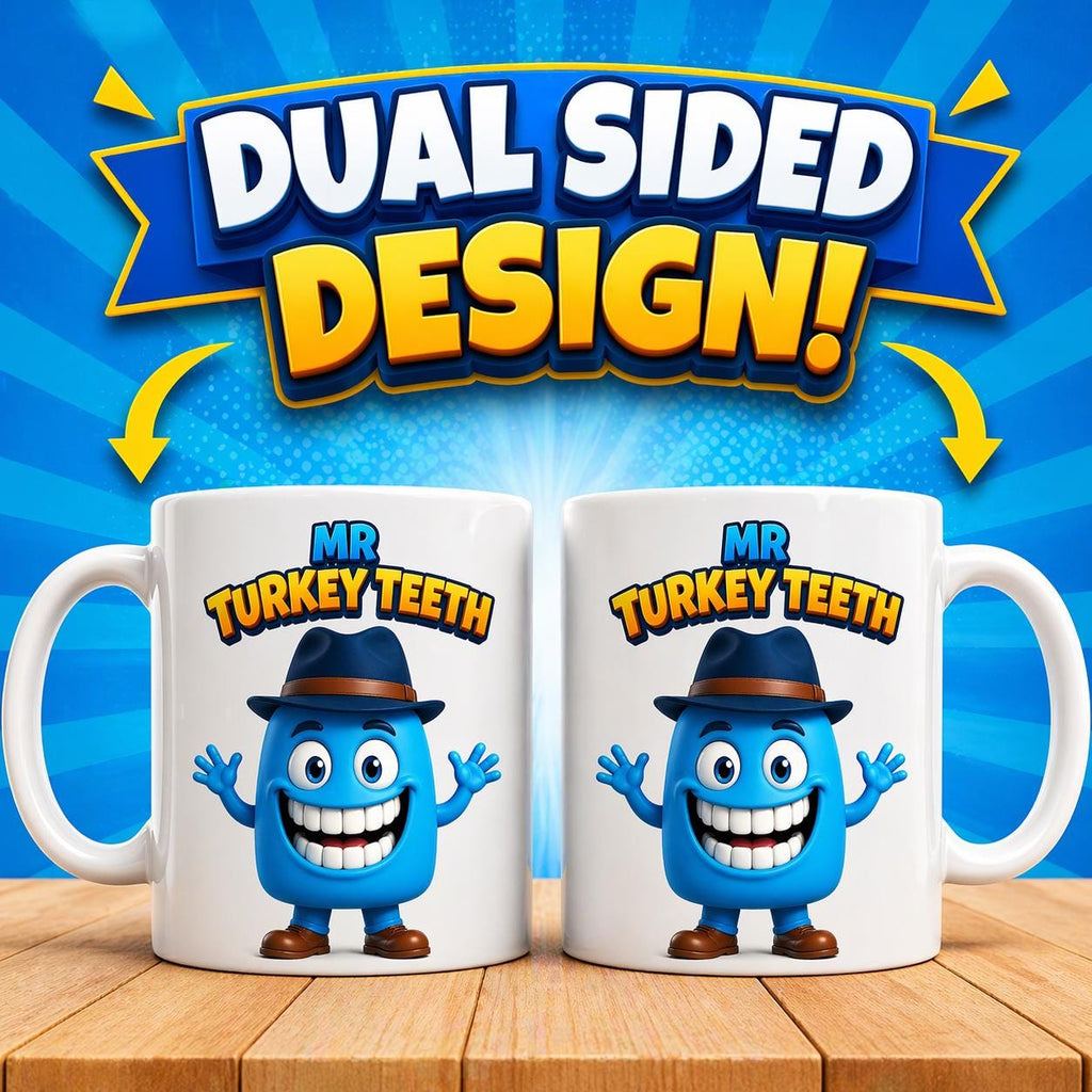 Mr Turkey Teeth Mug: Personalised Fun Gift