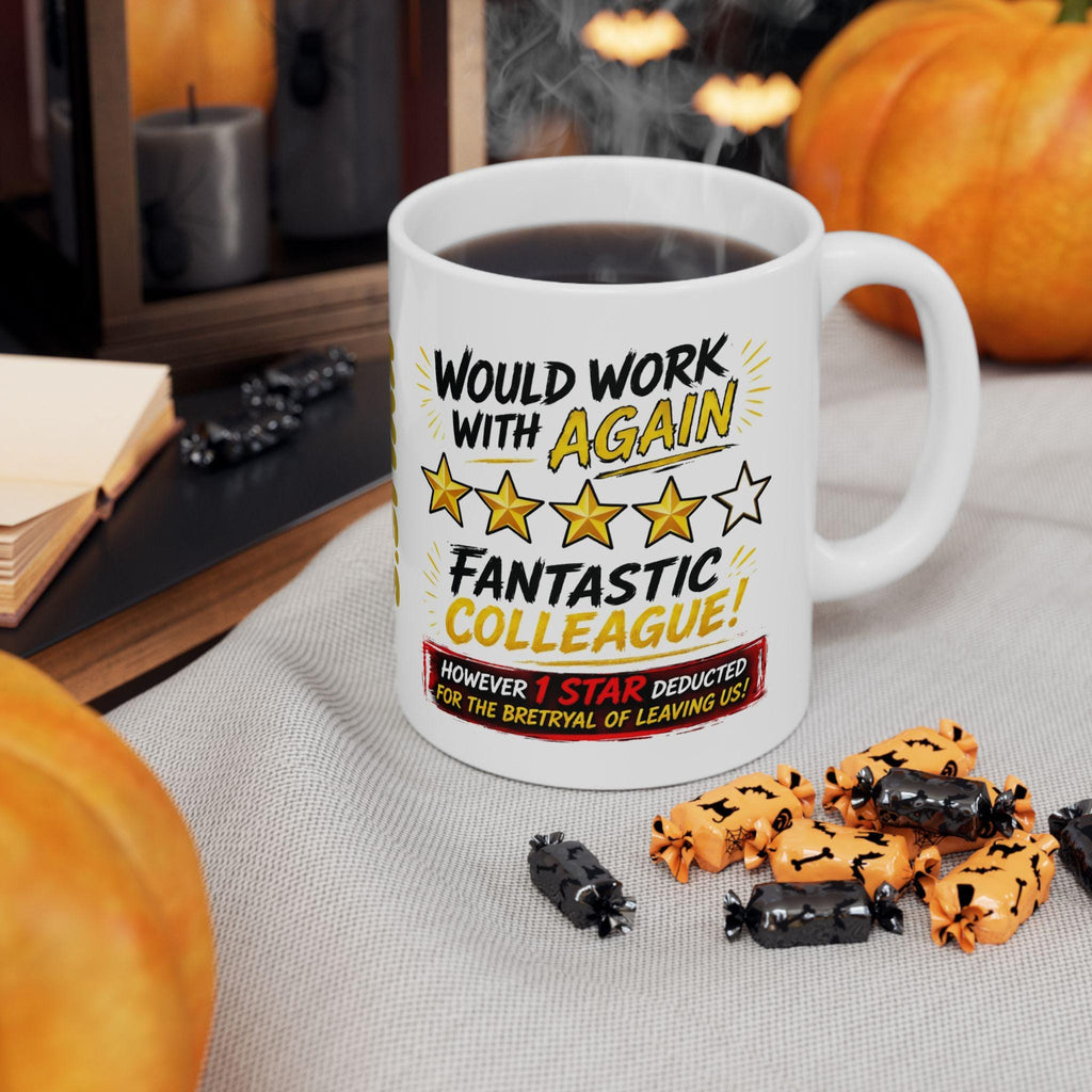 Personalised Would Work With Again Funny Farewell Mug, Leaver, Workplace, Retired, Office, 11oz Ceramic