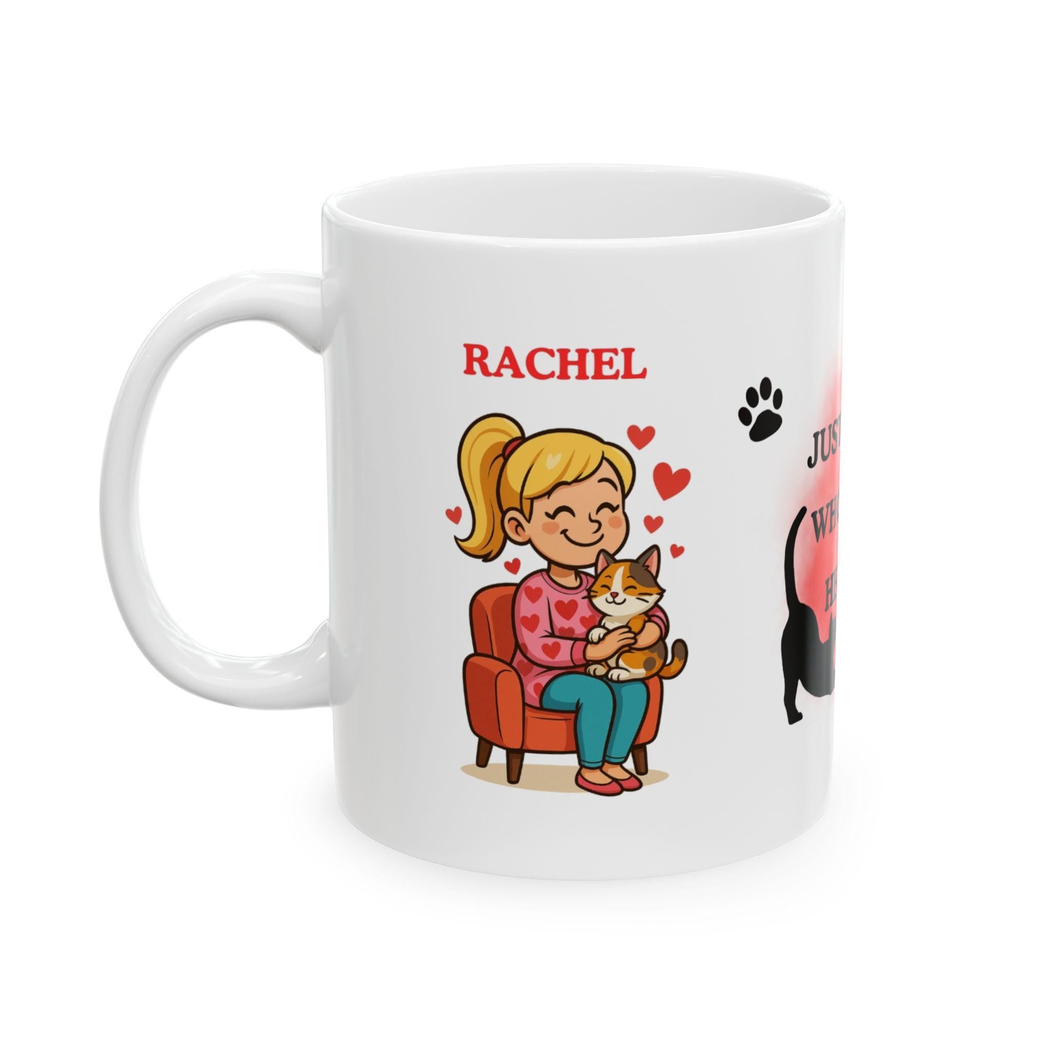 Just a girl who loves her cat mug, personalised