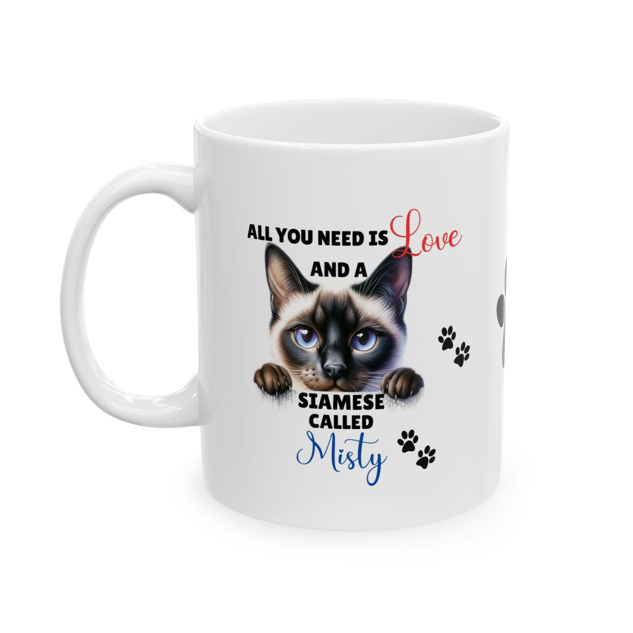 Personalised Siamese Cat Mug, Cat Lover Gift