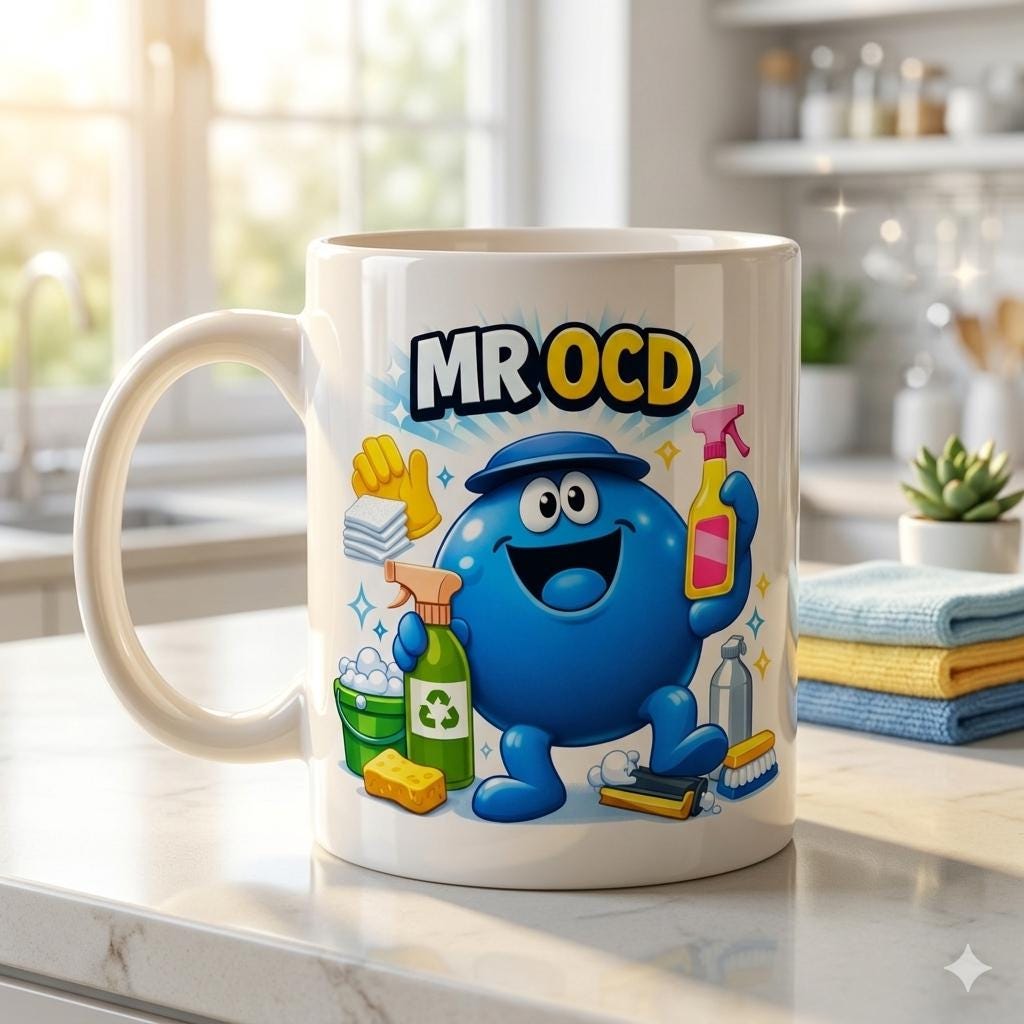 Mr OCD Mug, personalised Fun Cleaning Gift