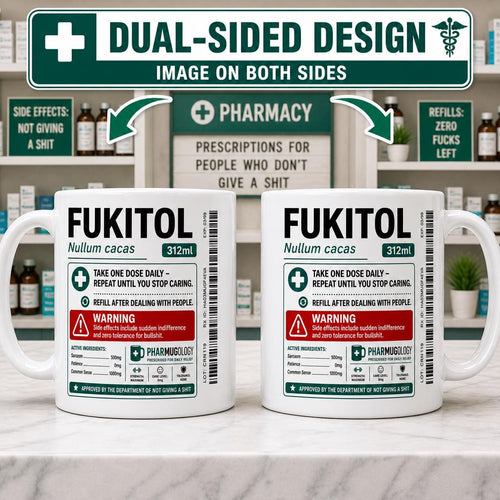 Funny FUKITOL Mug, Sarcastic Coffee Mug, Rude Novelty Mug, Funny Gift for Coworker, Office Humour Mug, Secret Santa Gift, Gag Gift 11oz