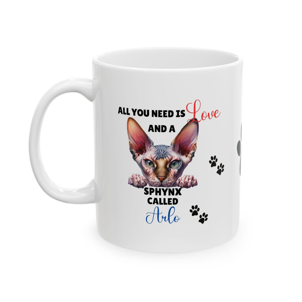 Sphynx cat, Cute, Mug, Gift, Birthday, Paw, Lovely, Personalised, cat lover