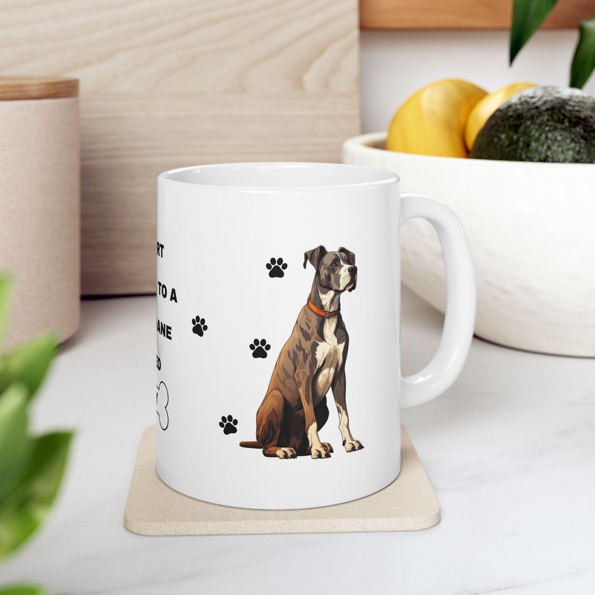 Personalised Dane Dog Mug, Coffee Lover Gift