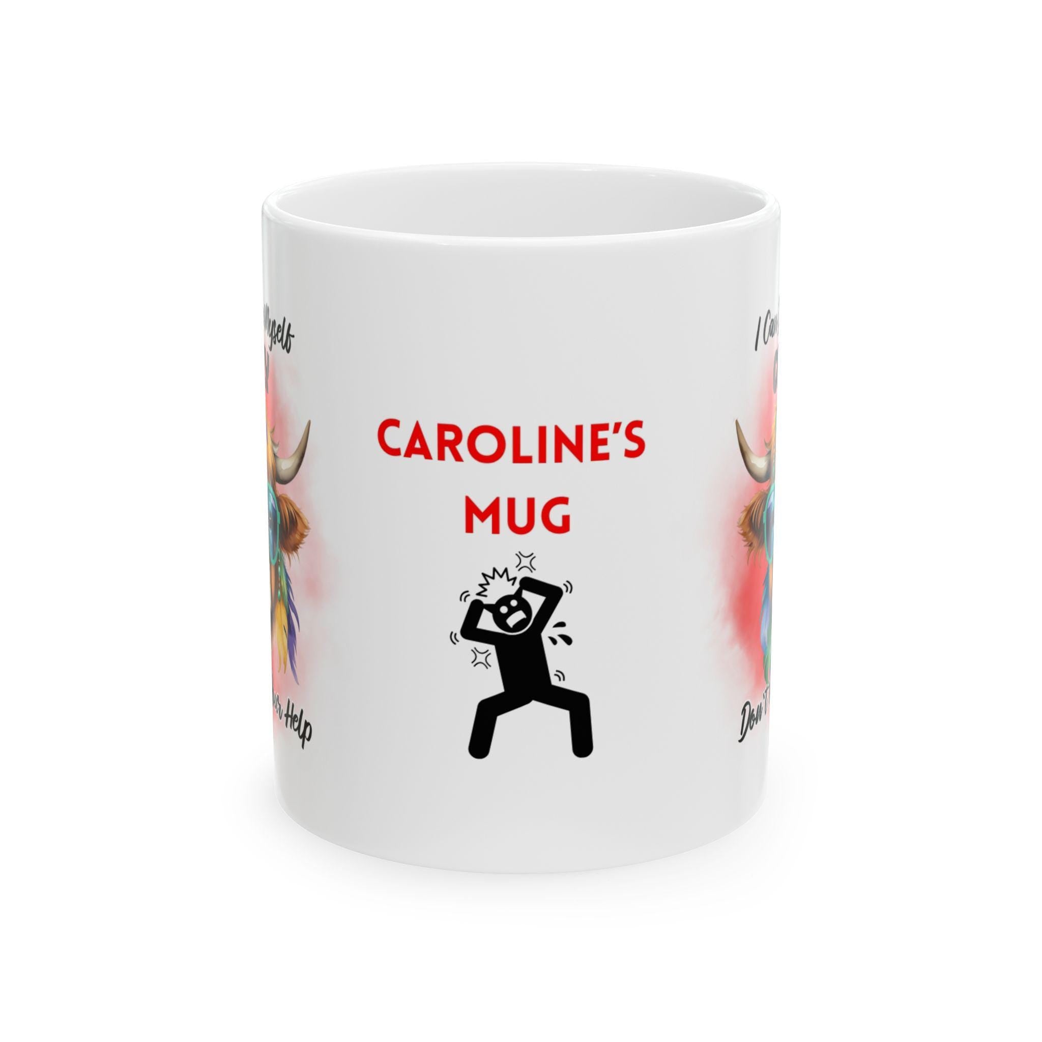 Personalised Highland Cow Mug, Sarcastic Gift