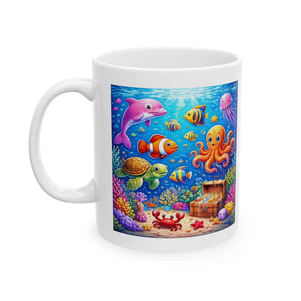 Personalised Children's Under The Sea, Sea Life Mug, 11oz Ceramic, Boy, Girl, Colourful, Ocean