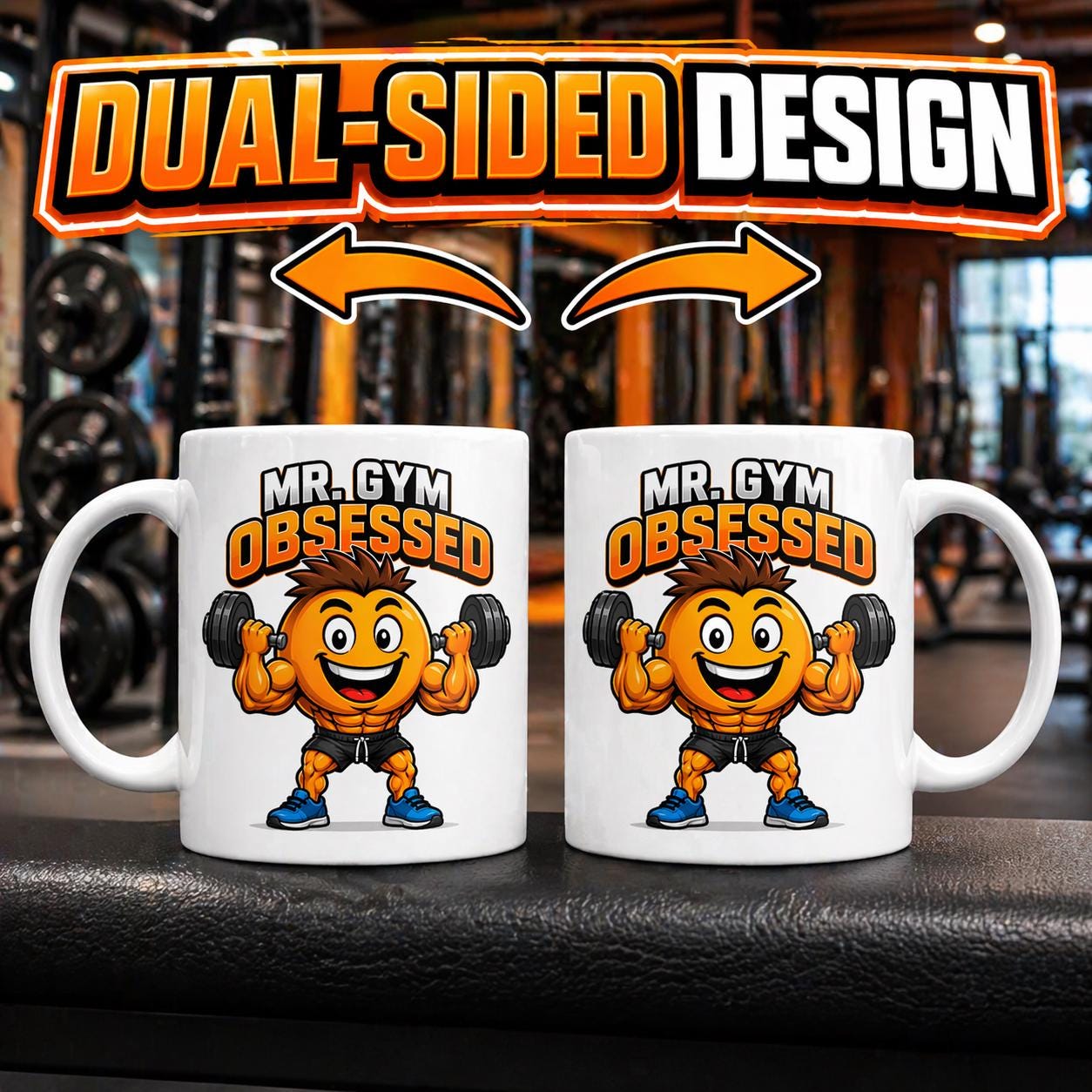 Mr Obsessed With The Gym Funny Mug, Workout, Him, He, Muscles, 11oz Ceramic Cup