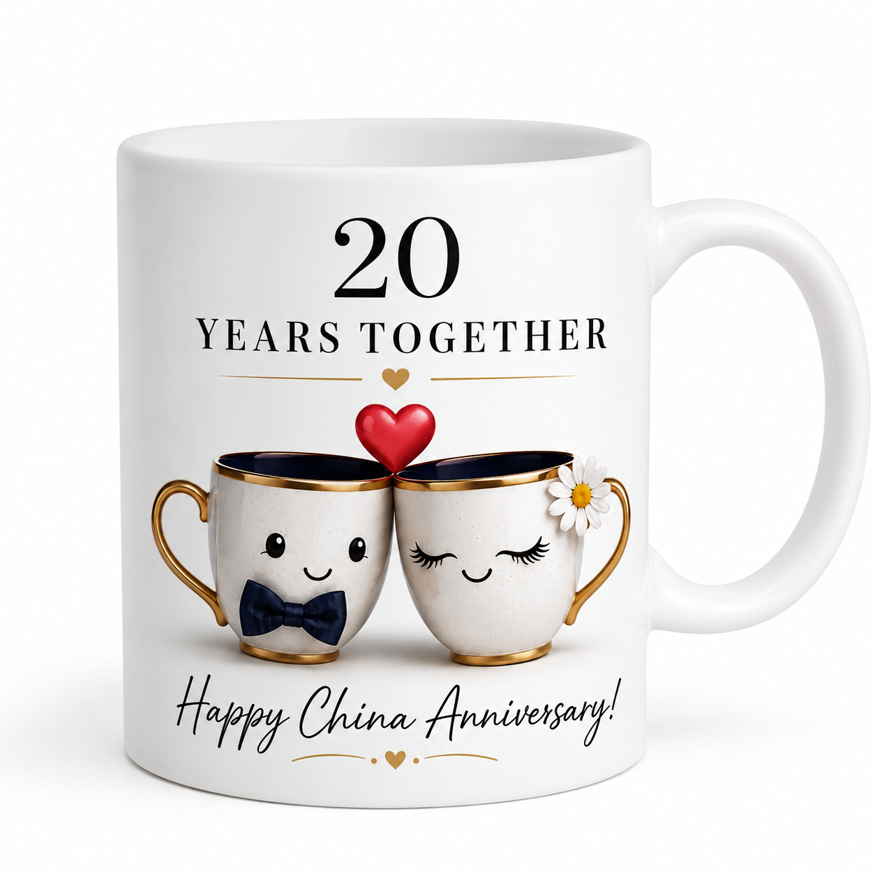 20 years anniversary mug, 11oz, China, romantic, lovely gift.