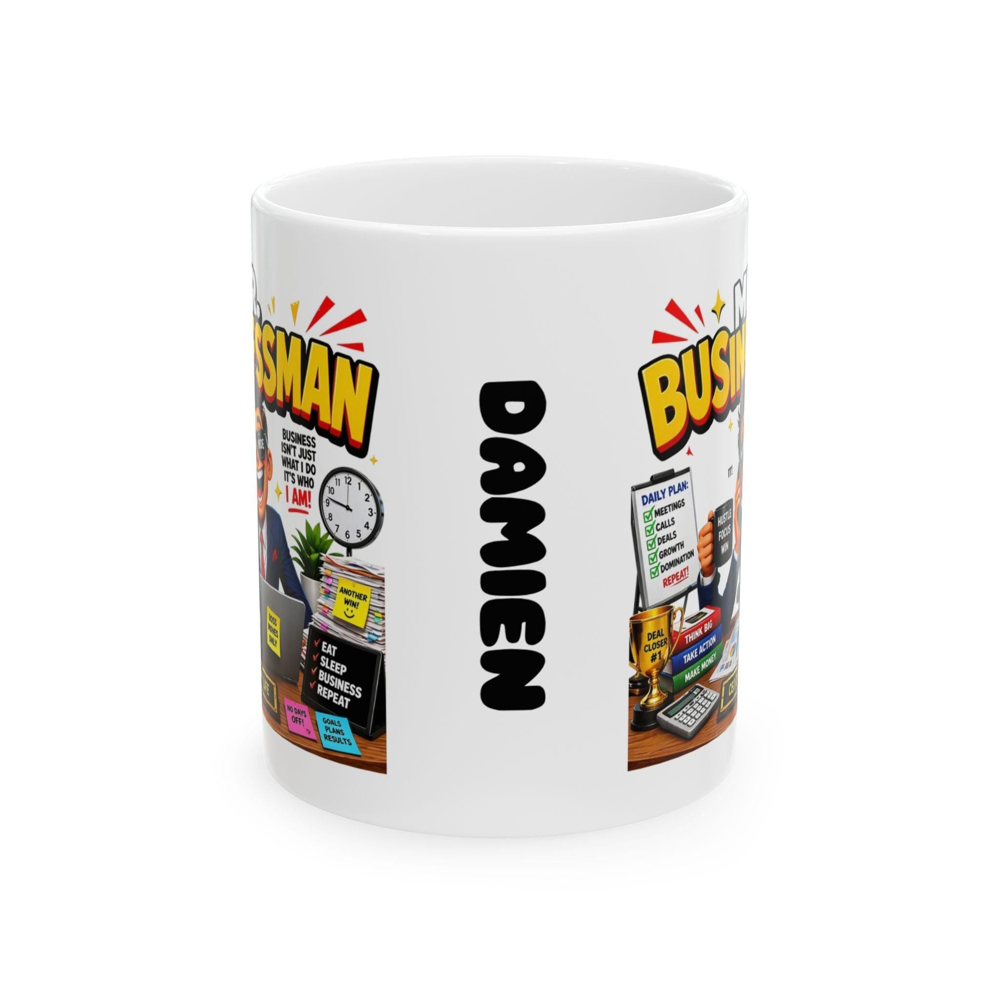 Mr Business Man Workaholic Personalised Funny Mug Boss Gif Cup