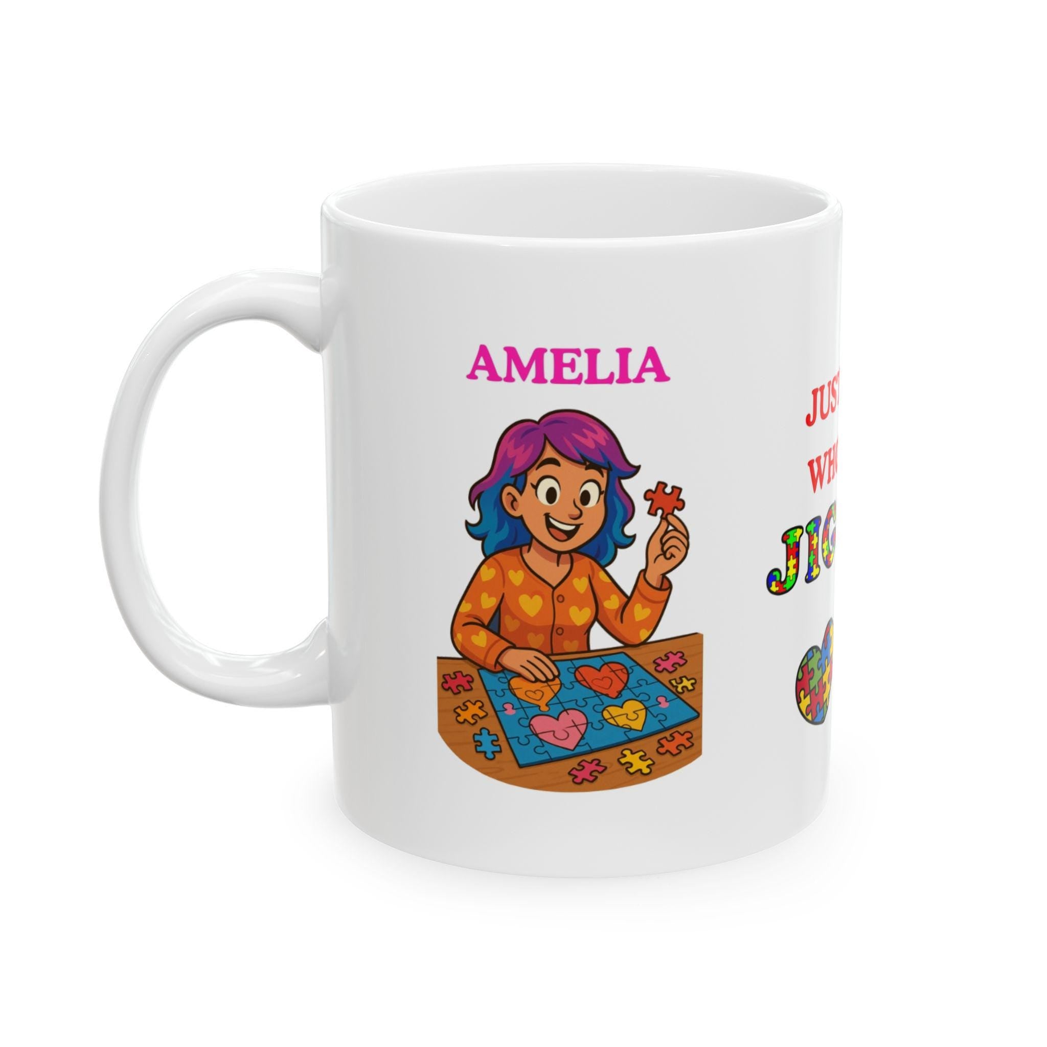 Personalised Jigsaw Puzzle Lover Mug, Gift for Girl