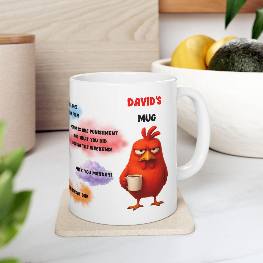 Personalised hate Monday mug quotes, gift, Christmas, Birthday,