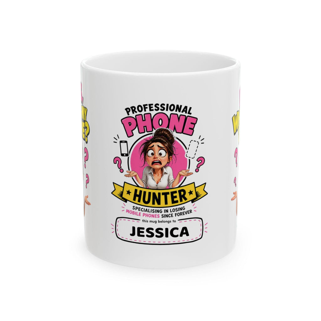 Personalised Miss Where's My Phone Mug: Novelty Gift, Always Loosing Mobile Phone Funny Cup, 11oz