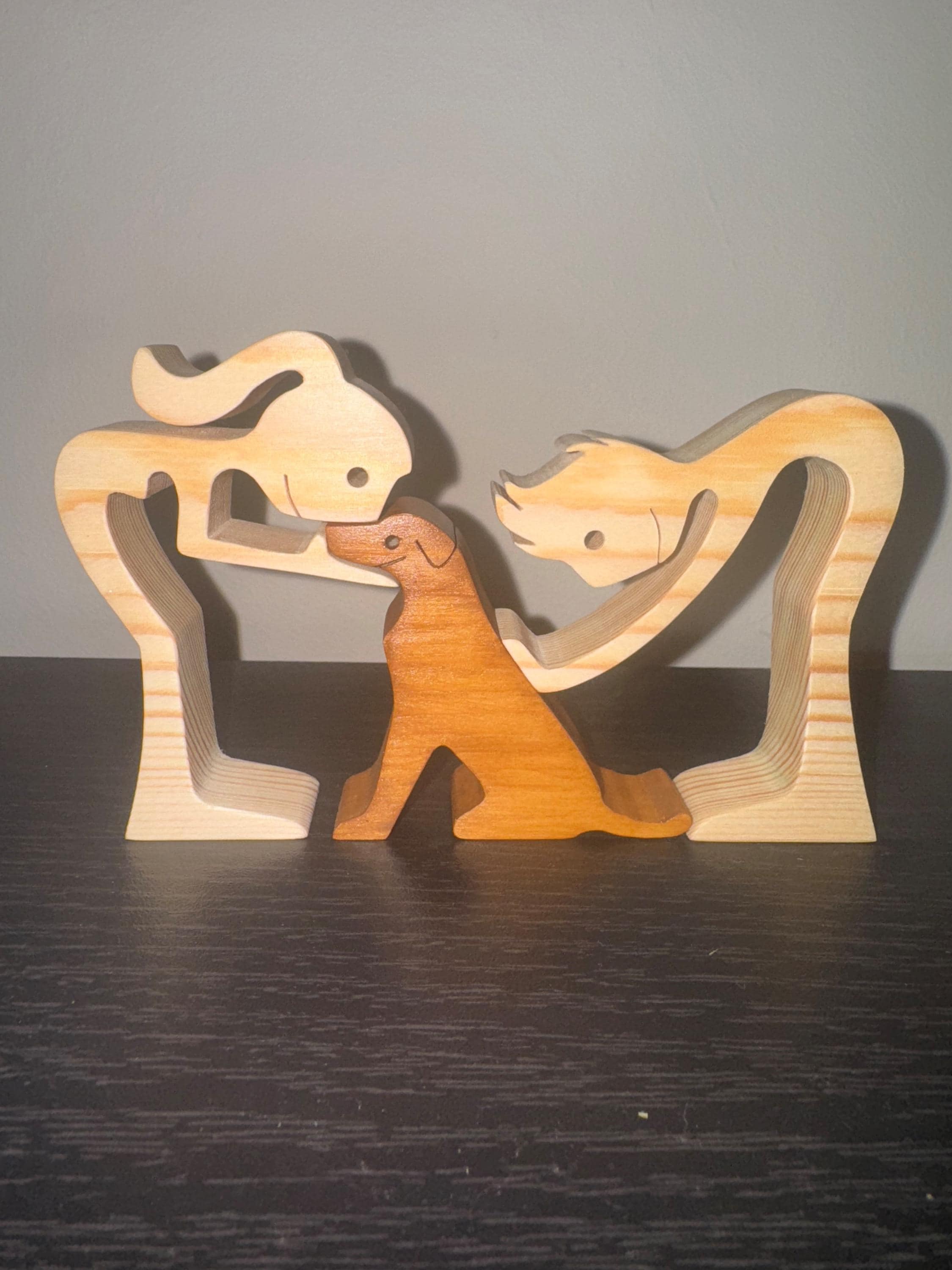 Man woman and Labrador Sculpture, Hand made, Unique gift.