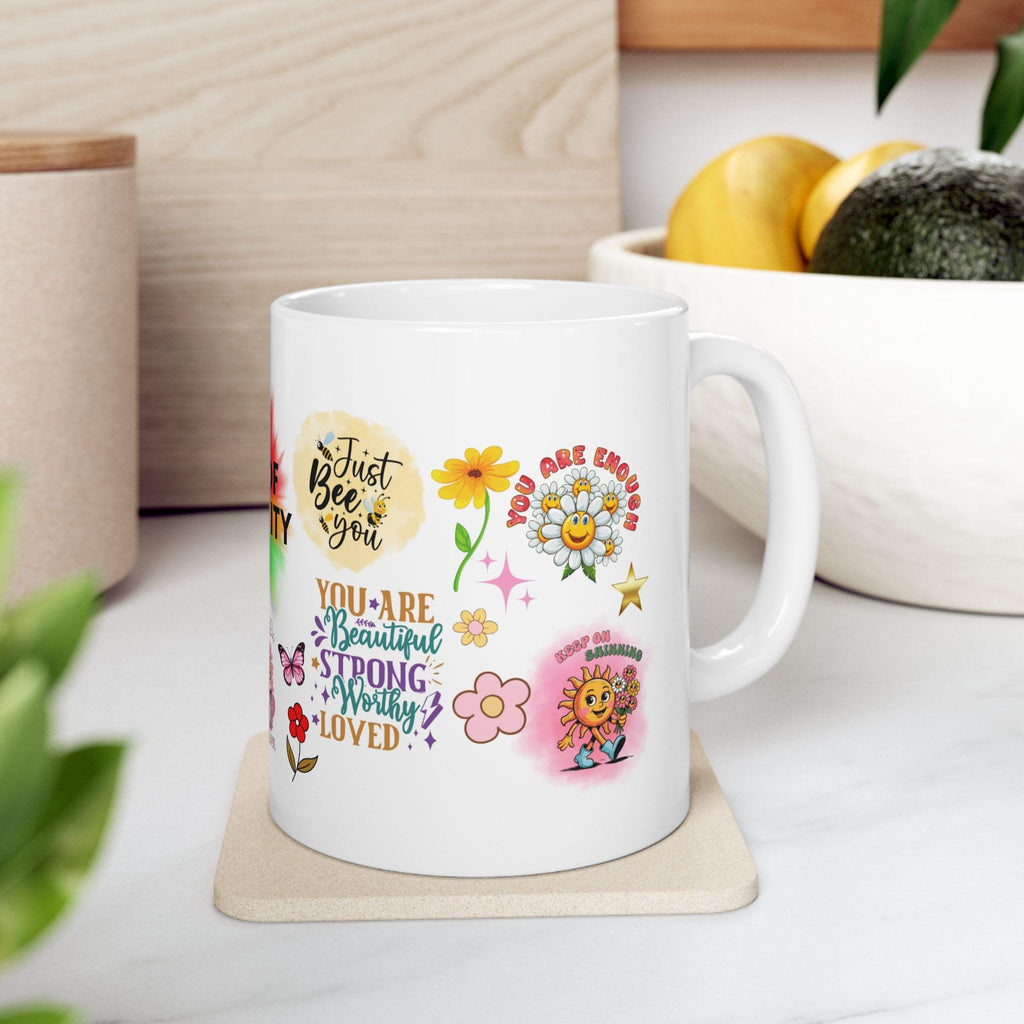 Personalised mug of positivity, you are enough, just be you, gift.