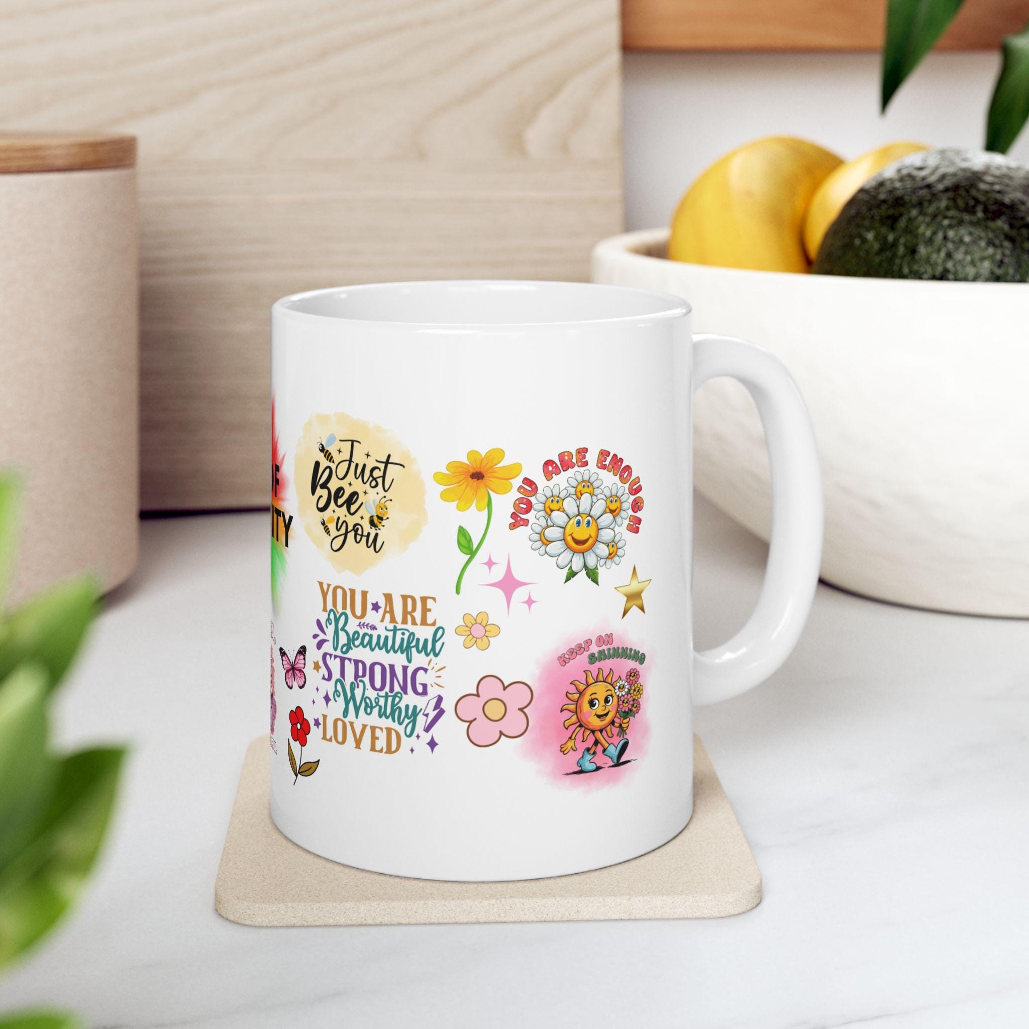 Personalised mug of positivity, you are enough, just be you, gift.