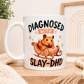 Diagnosed with Slay-DHD Hamster in Pink Sleigh Mug for Animal Lovers and Coffee Enthusiasts Funny Cup 11oz Ceramic ADHD Gift