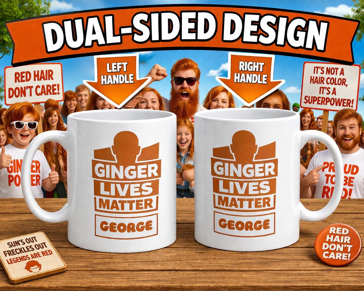 Ginger lives matter mug, Funny, Ginge, Personalised, Gift, Him, Christmas, Fun, Unique, 11oz Ceramic