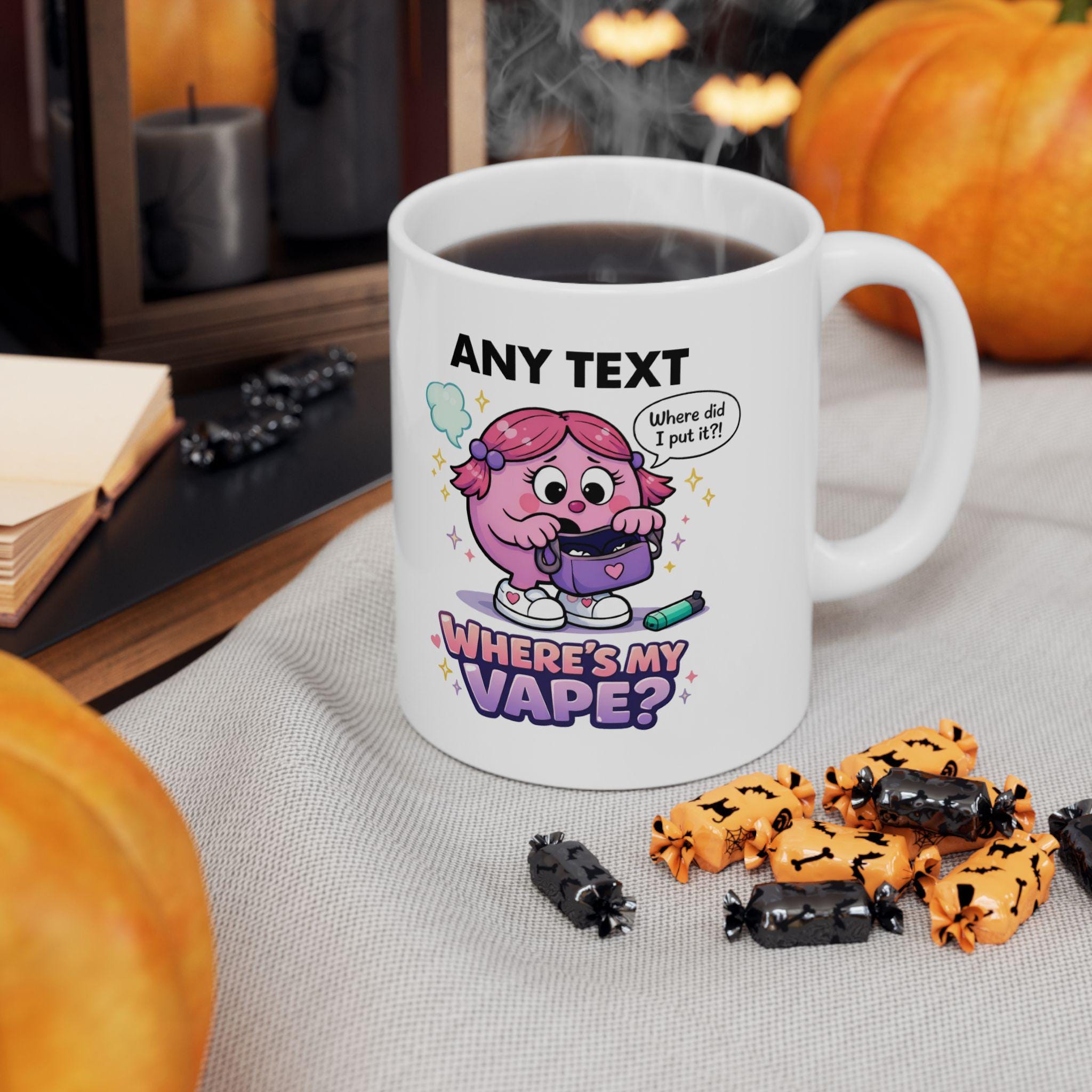Personalised 'Where's My Vape' Mug, Funny Novelty Gift