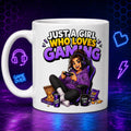 Personalised Just A Girl Who Loves Gaming Mug, Gamer Gift for Her, 11oz Ceramic Cup
