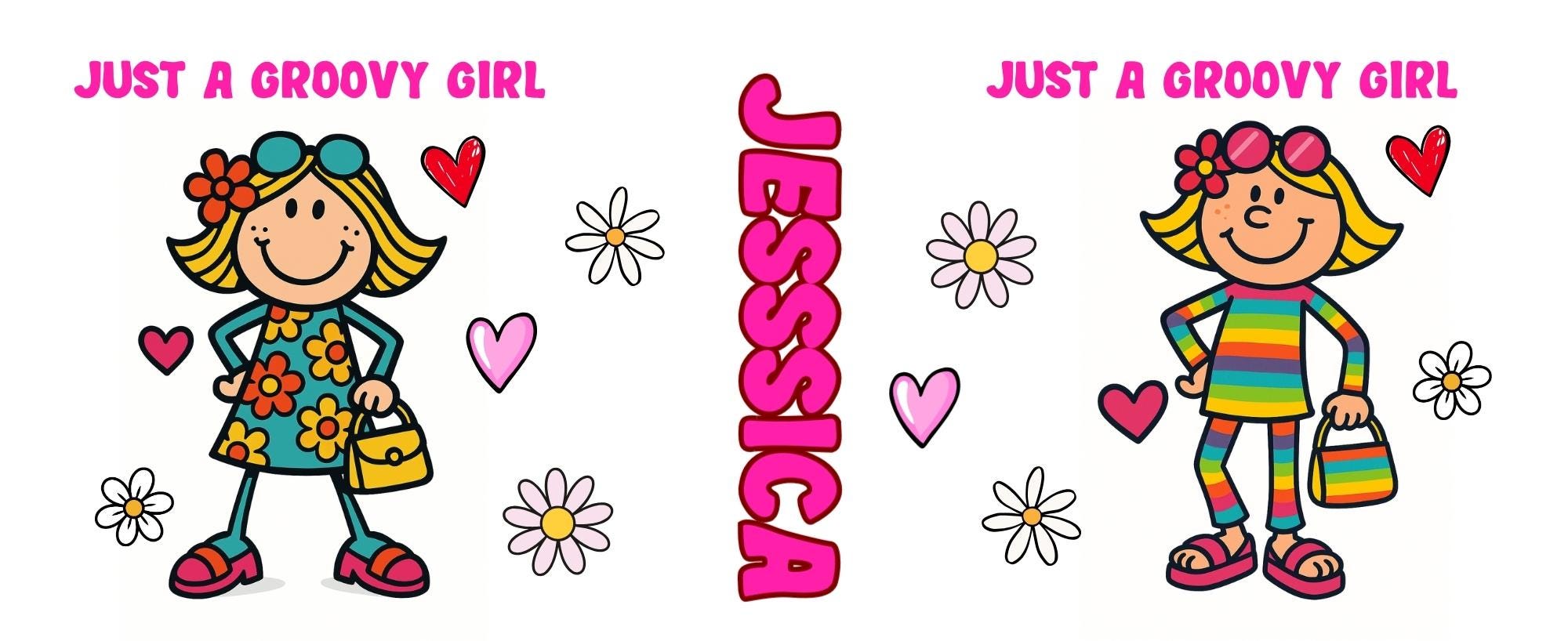 Personalised just a groovy girl, 11oz mug, fun.