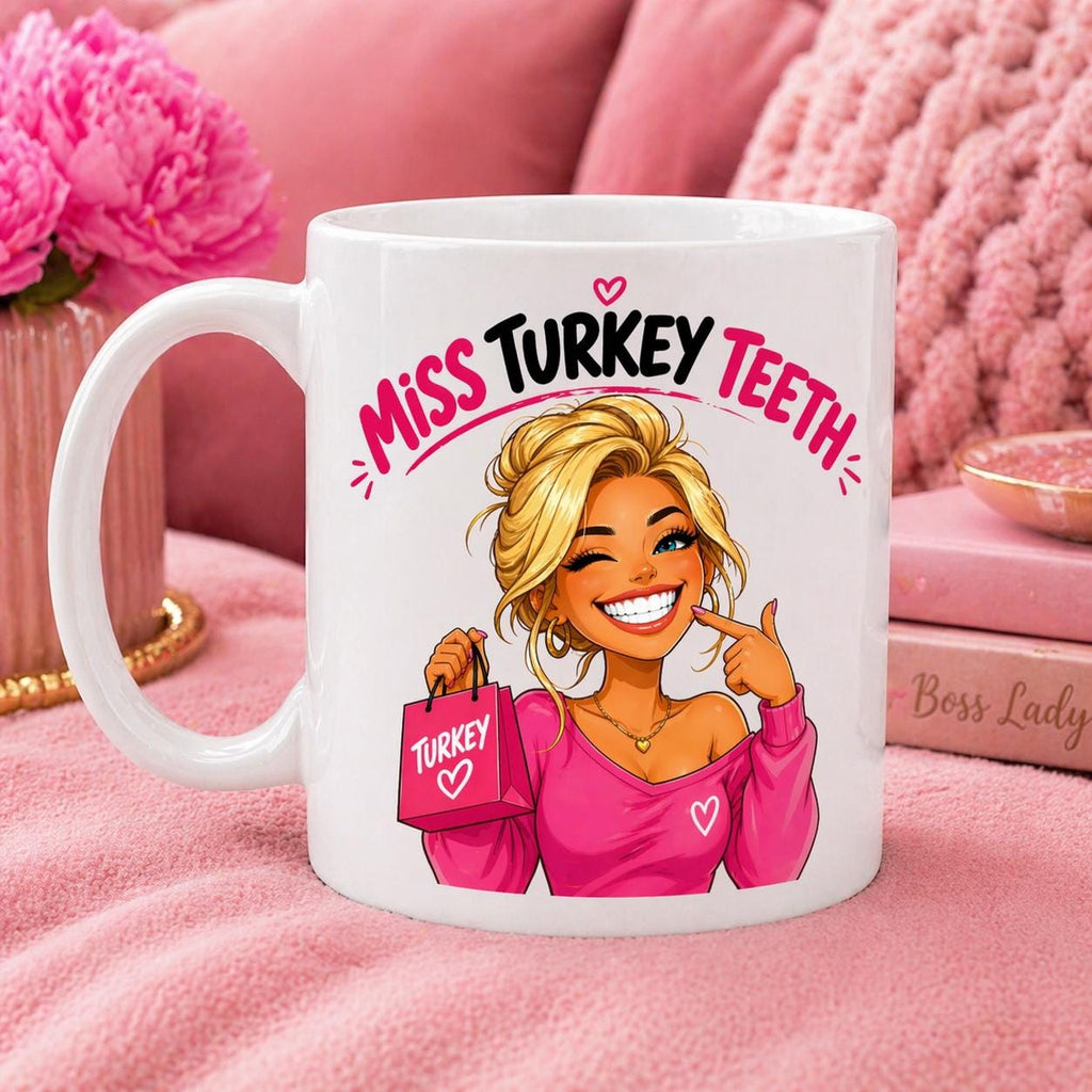 Funny Miss Turkey Teeth Funny Mug Her Mrs White Teeth blonde