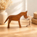 Woman and Horse, Unique, Wooden figure, Hand made, Gift,  Craftmanship, Animal, Present