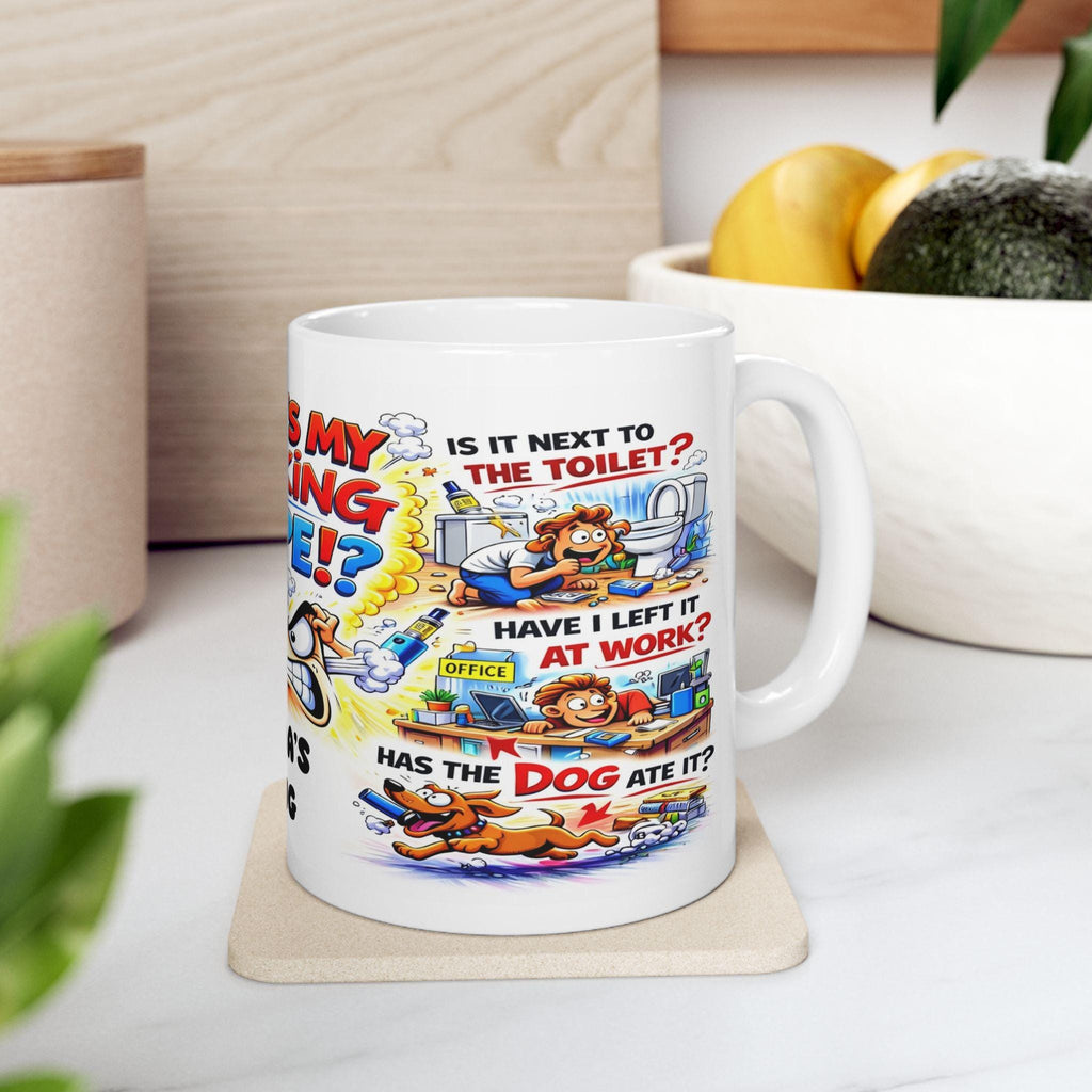 Personalised Where's my fucking vape, mug, Christmas, birthday, fun, lost, missing, him, her, swearing