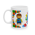 Lego themed personalised mug, 11oz, building blocks, colourful, him.