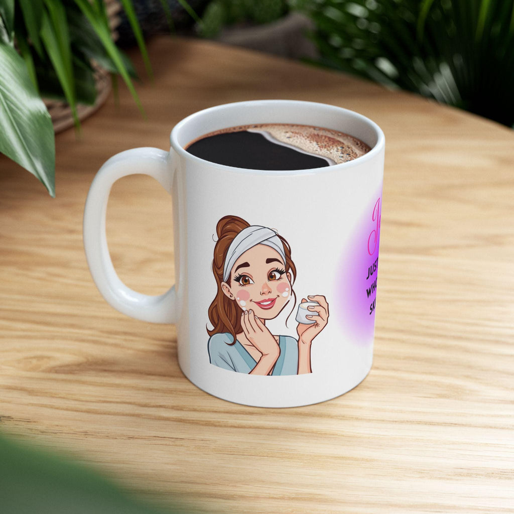 Personalised Skin Care Mug, Girl Who Loves Skincare, Gift