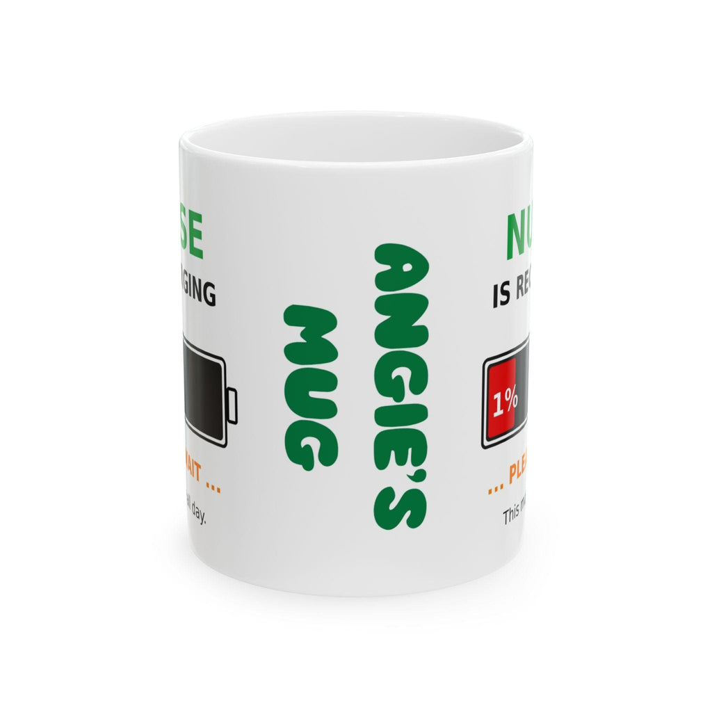 Nurse Is Recharging, Novelty, Gift, Work, Fun, Cup, Ceramic, Coffee, Personalised