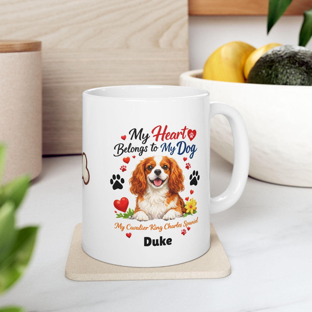 Cavalier King Charles spaniel dog mug, personalised