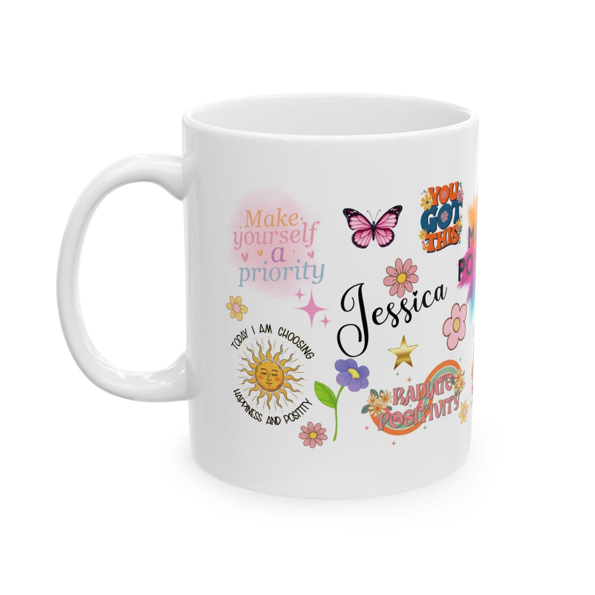 Personalised mug of positivity, you are enough, just be you, gift.