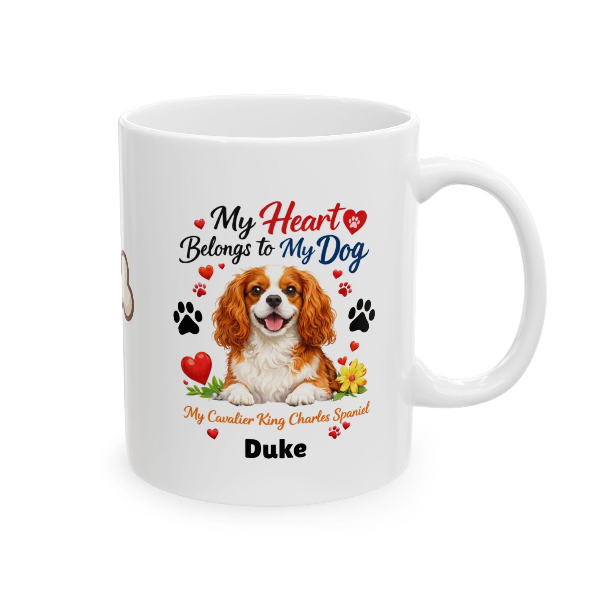 Cavalier King Charles spaniel dog mug, personalised