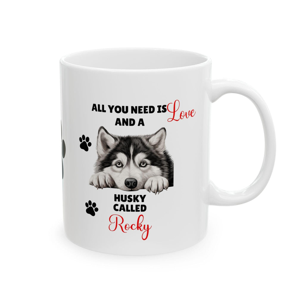 Personalised Husky Mug: Dog Lover Gift, 11oz Ceramic Coffee Cup Drinkware
