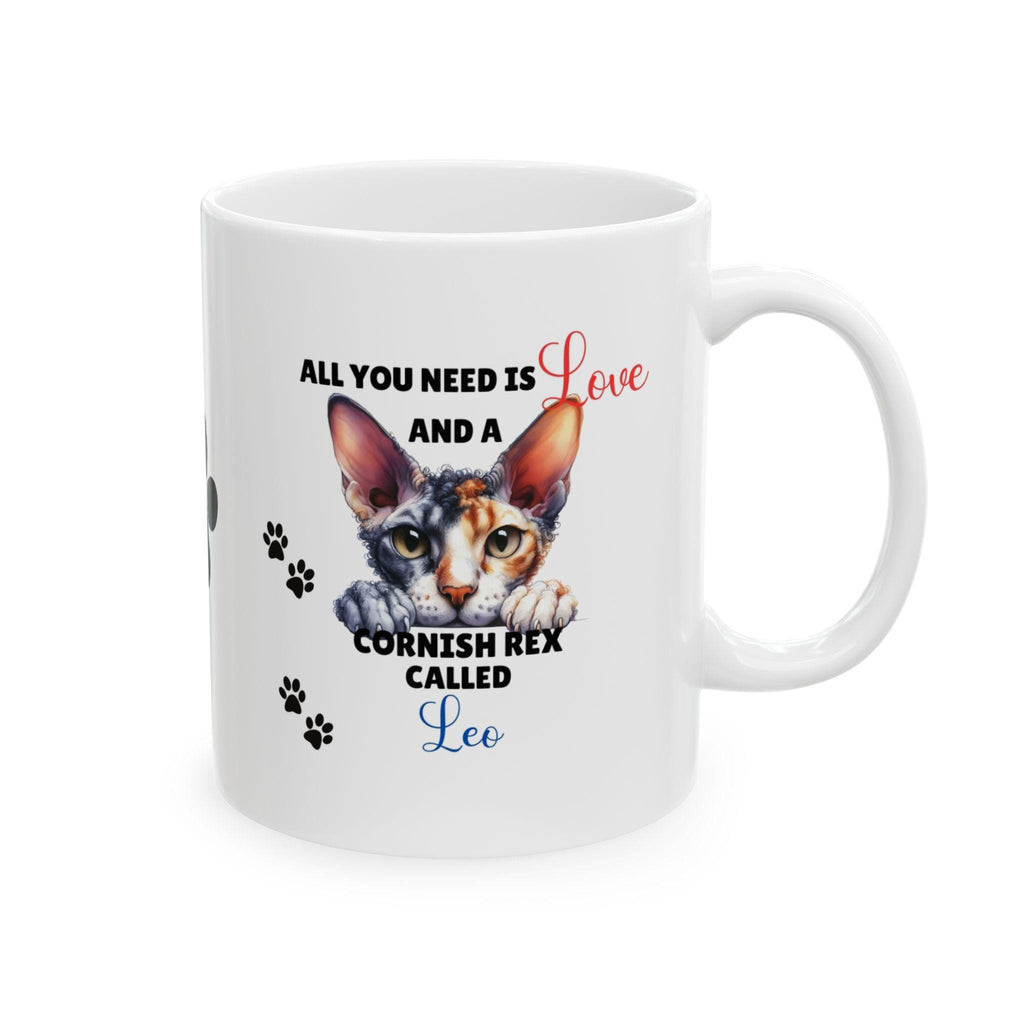Personalised Cornish Rex Cat Mug, Cat Lover Gift