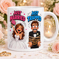Wedding just married just trapped, funny, satire, sarcastic, personalised.