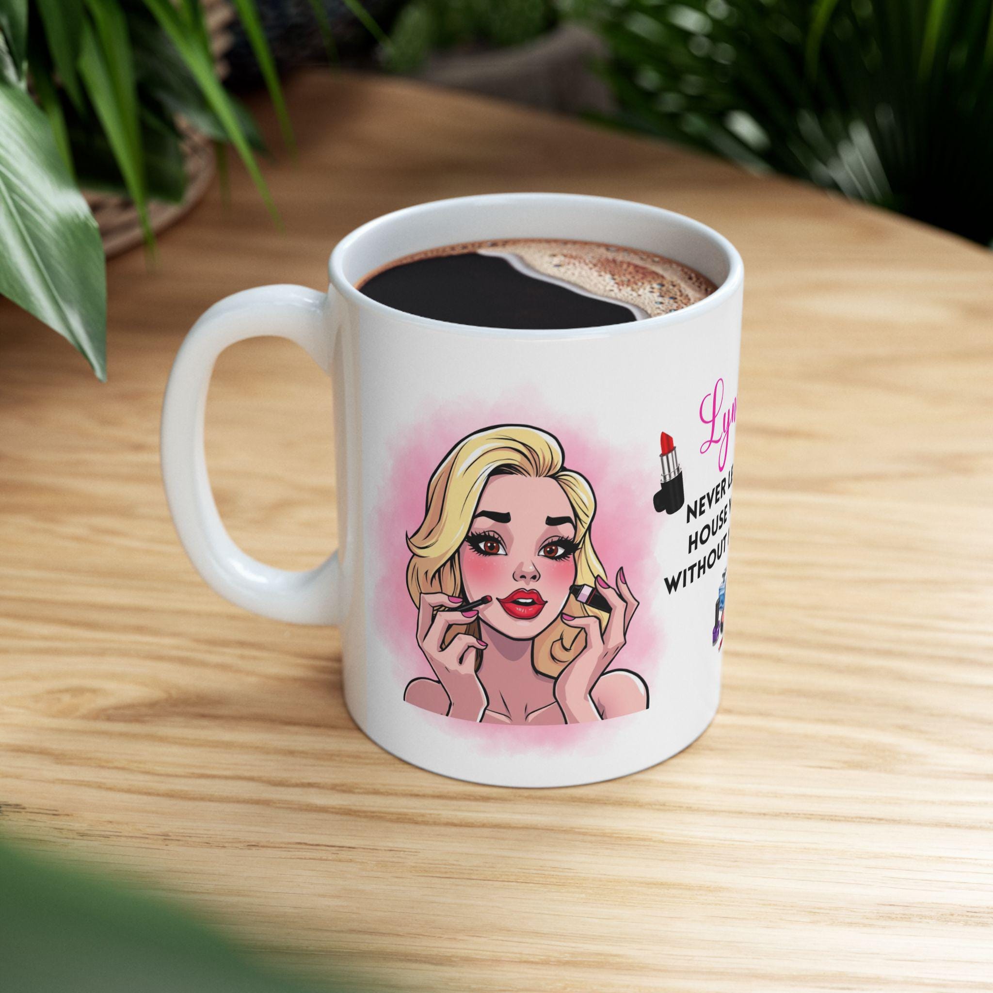 Personalised Makeup Lover Mug, Funny Coffee Cup Gift